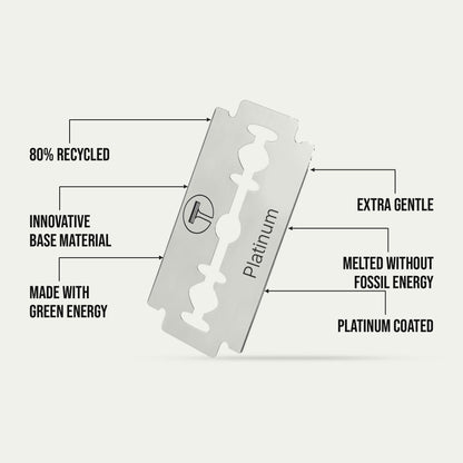 DOUBLE-EDGE SAFETY RAZOR + 10 BLADES | SMOOTHER SHAVE, LESS IRRITATION