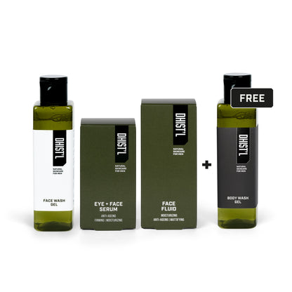 3-STEP ROUTINE MIXED OR OILY SKIN: FACE WASH +EYE/FACE SERUM + FLUID