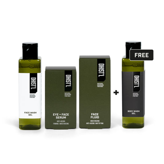 3-STEP ROUTINE MIXED OR OILY SKIN: FACE WASH +EYE/FACE SERUM + FLUID